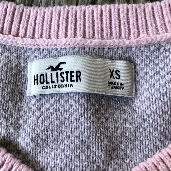 Pink and White Cropped Argyle Sweater Vest, Size XS - Picture 4 of 4